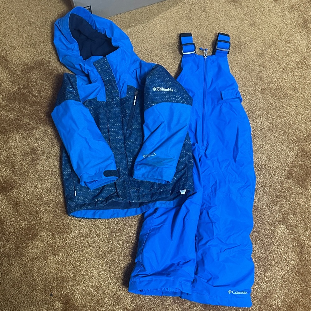 Columbia Kids' Blue Winter Jacket and Snow- Bib Set.